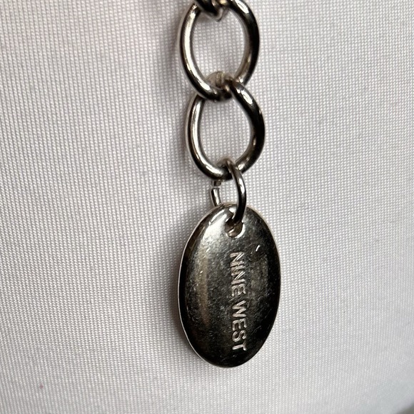 Vintage Y2K Silver Oval Chain Link Belt L /  XL Boho  Indie Sleaze Nine West - Picture 4 of 5